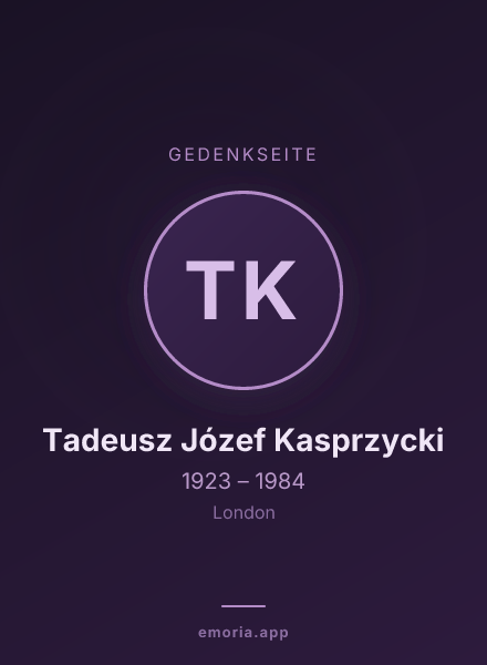 Gedenkportrait von Tadeusz Józef Kasprzycki