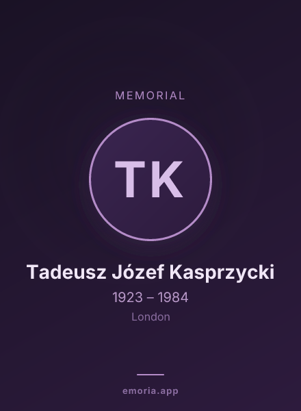 Memorial portrait of Tadeusz Józef Kasprzycki