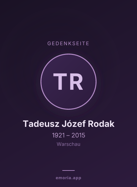 Gedenkportrait von Tadeusz Józef Rodak