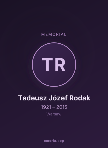 Memorial portrait of Tadeusz Józef Rodak