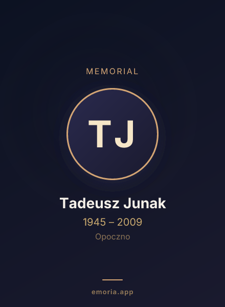Memorial portrait of Tadeusz Junak
