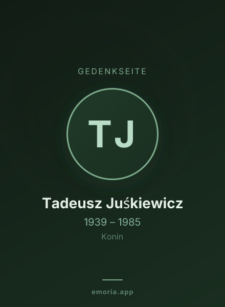 Gedenkportrait von Tadeusz Juśkiewicz