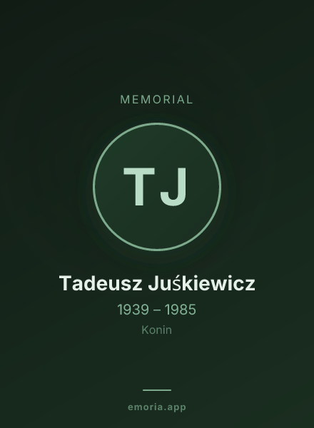 Memorial portrait of Tadeusz Juśkiewicz