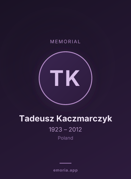 Memorial portrait of Tadeusz Kaczmarczyk