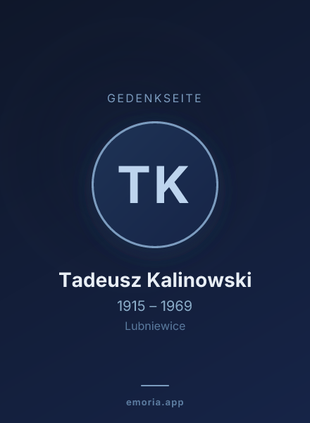 Gedenkportrait von Tadeusz Kalinowski