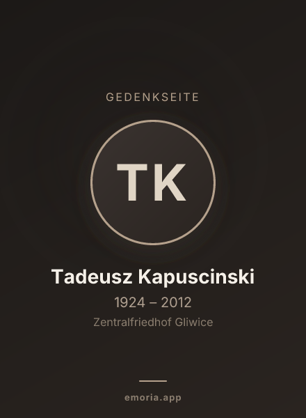 Gedenkportrait von Tadeusz Kapuscinski
