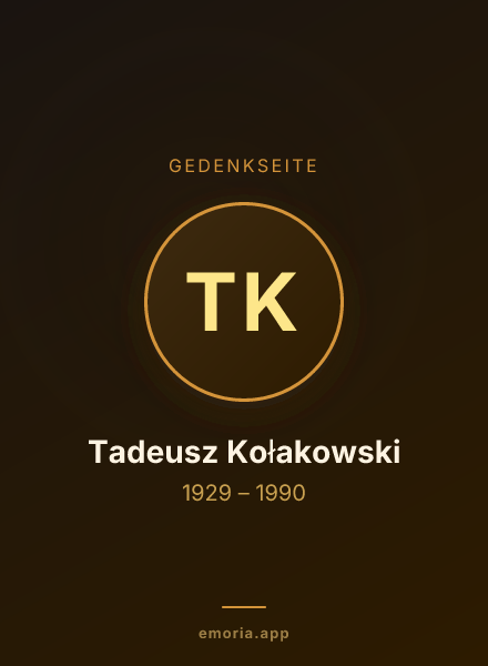 Gedenkportrait von Tadeusz Kołakowski