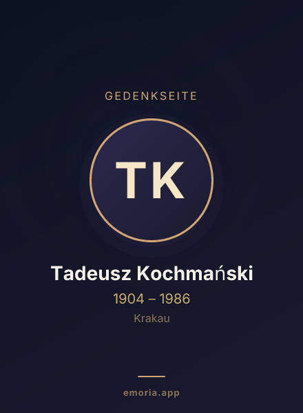 Gedenkportrait von Tadeusz Kochmański