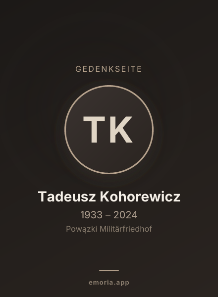 Gedenkportrait von Tadeusz Kohorewicz