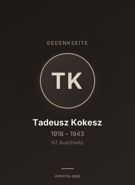 Gedenkportrait von Tadeusz Kokesz