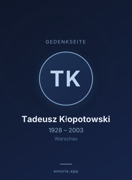 Gedenkportrait von Tadeusz Kłopotowski