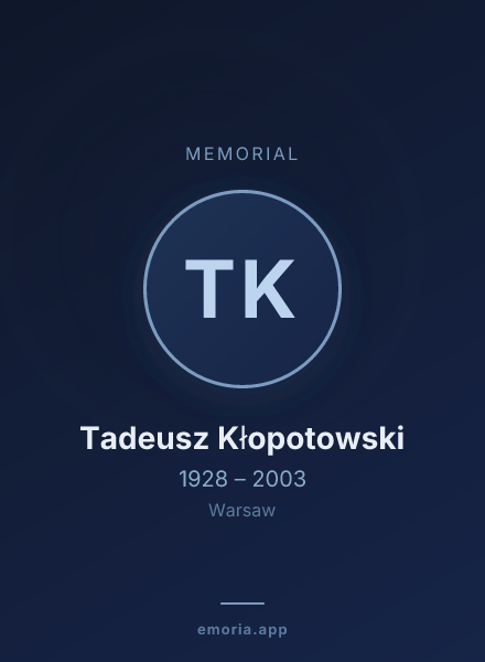 Memorial portrait of Tadeusz Kłopotowski