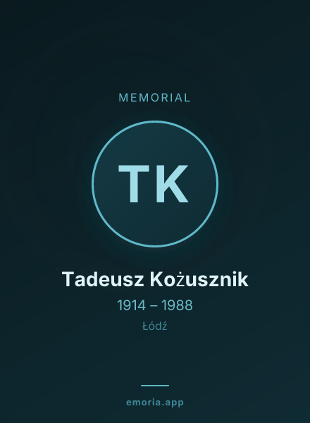 Memorial portrait of Tadeusz Kożusznik