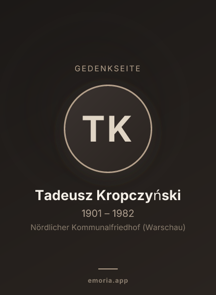 Gedenkportrait von Tadeusz Kropczyński