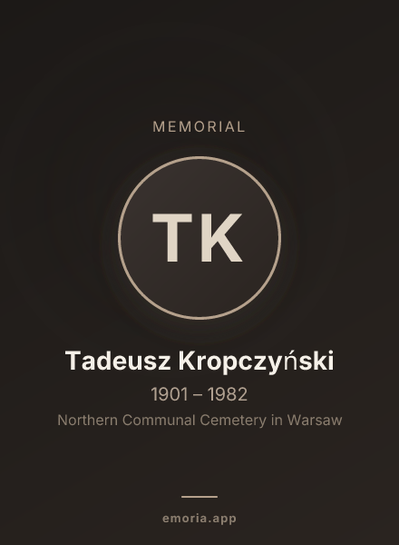 Memorial portrait of Tadeusz Kropczyński
