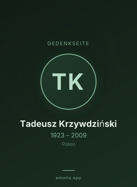 Gedenkportrait von Tadeusz Krzywdziński