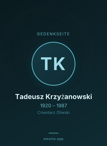 Gedenkportrait von Tadeusz Krzyżanowski