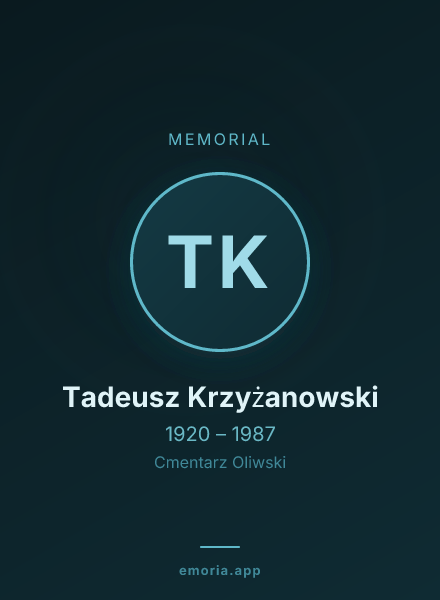 Memorial portrait of Tadeusz Krzyżanowski