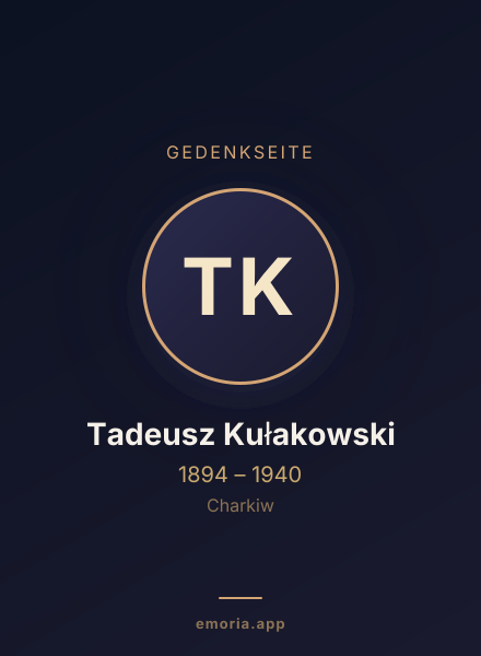 Gedenkportrait von Tadeusz Kułakowski