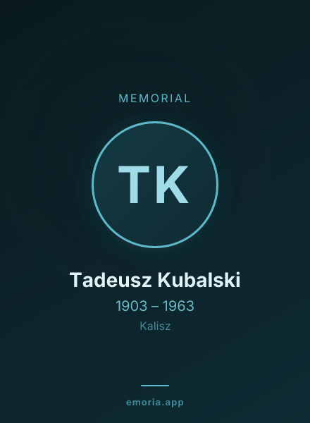 Memorial portrait of Tadeusz Kubalski