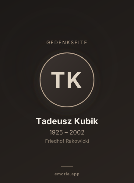 Gedenkportrait von Tadeusz Kubik