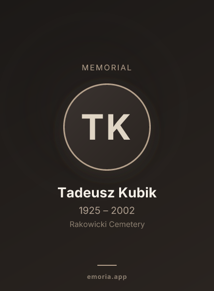 Memorial portrait of Tadeusz Kubik