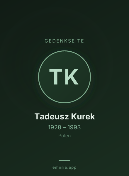 Gedenkportrait von Tadeusz Kurek