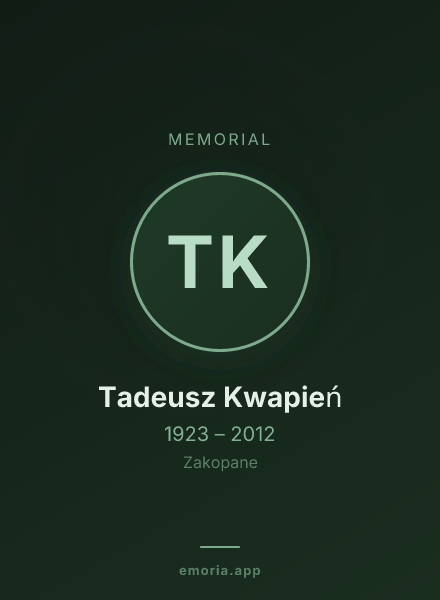 Memorial portrait of Tadeusz Kwapień