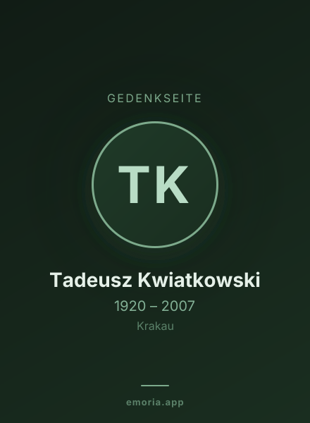 Gedenkportrait von Tadeusz Kwiatkowski