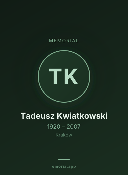 Memorial portrait of Tadeusz Kwiatkowski