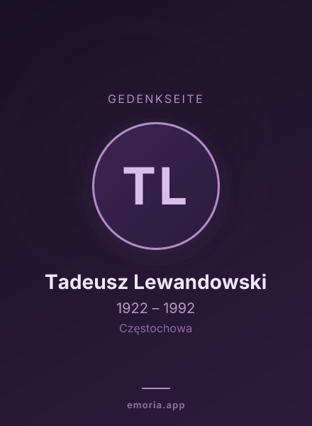 Gedenkportrait von Tadeusz Lewandowski