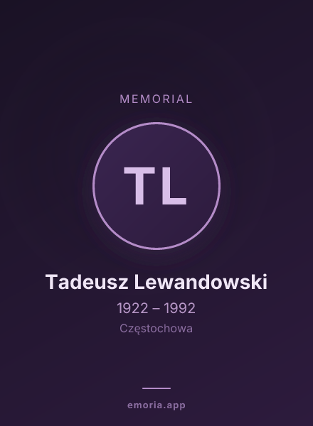 Memorial portrait of Tadeusz Lewandowski