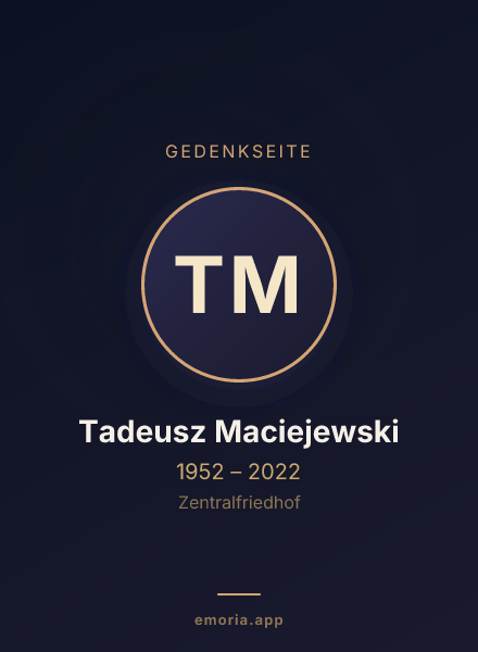 Gedenkportrait von Tadeusz Maciejewski