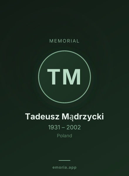Memorial portrait of Tadeusz Mądrzycki