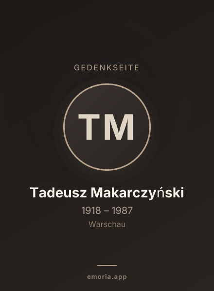 Gedenkportrait von Tadeusz Makarczyński
