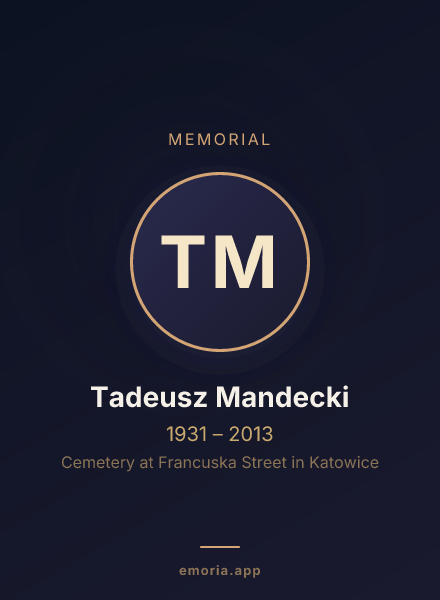 Memorial portrait of Tadeusz Mandecki
