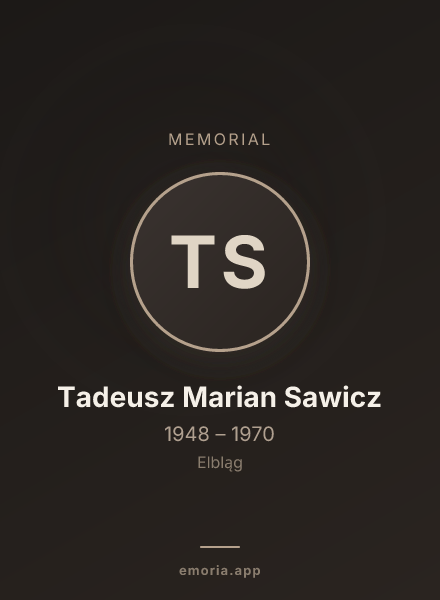 Memorial portrait of Tadeusz Marian Sawicz