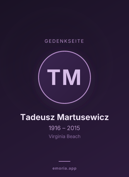 Gedenkportrait von Tadeusz Martusewicz