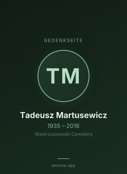 Gedenkportrait von Tadeusz Martusewicz