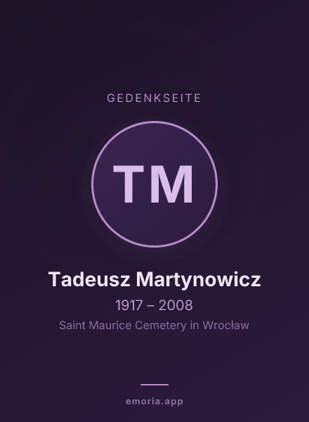 Gedenkportrait von Tadeusz Martynowicz