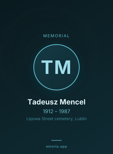 Memorial portrait of Tadeusz Mencel