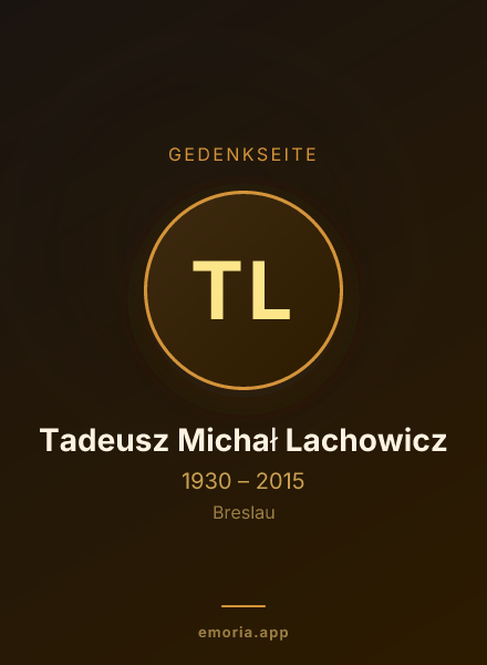 Gedenkportrait von Tadeusz Michał Lachowicz