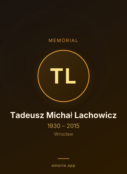 Memorial portrait of Tadeusz Michał Lachowicz