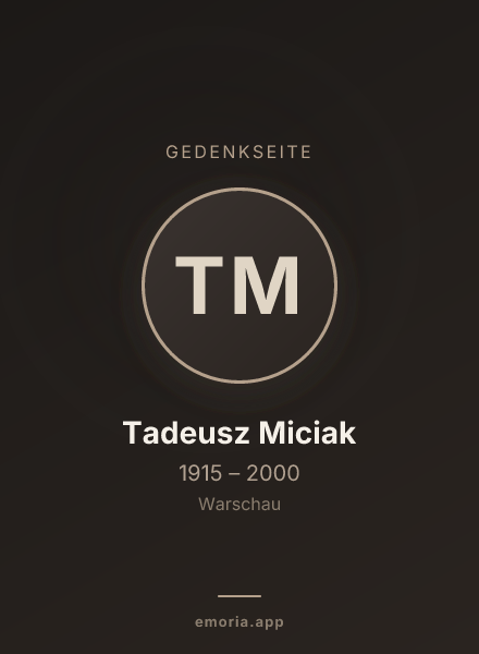 Gedenkportrait von Tadeusz Miciak