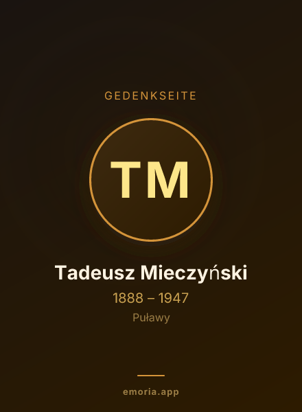Gedenkportrait von Tadeusz Mieczyński