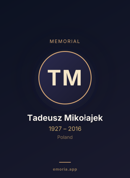 Memorial portrait of Tadeusz Mikołajek
