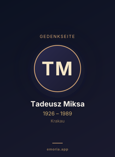 Gedenkportrait von Tadeusz Miksa