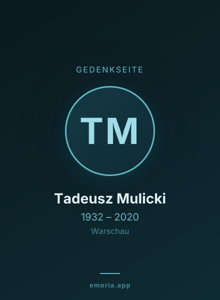 Gedenkportrait von Tadeusz Mulicki