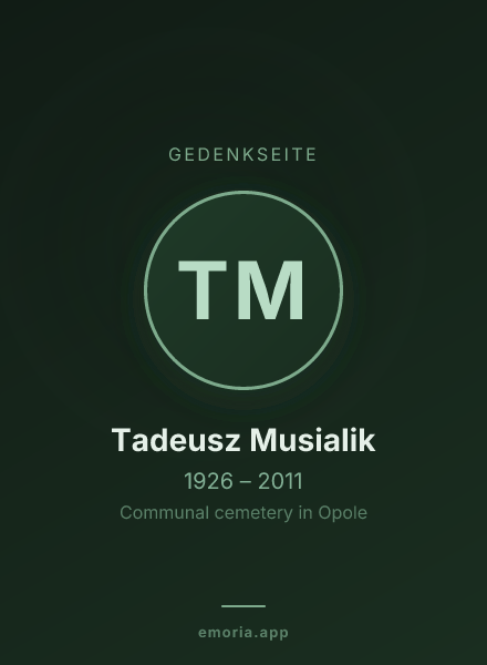 Gedenkportrait von Tadeusz Musialik