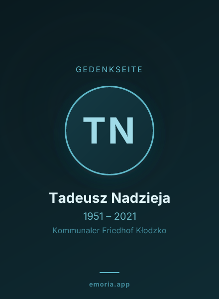 Gedenkportrait von Tadeusz Nadzieja